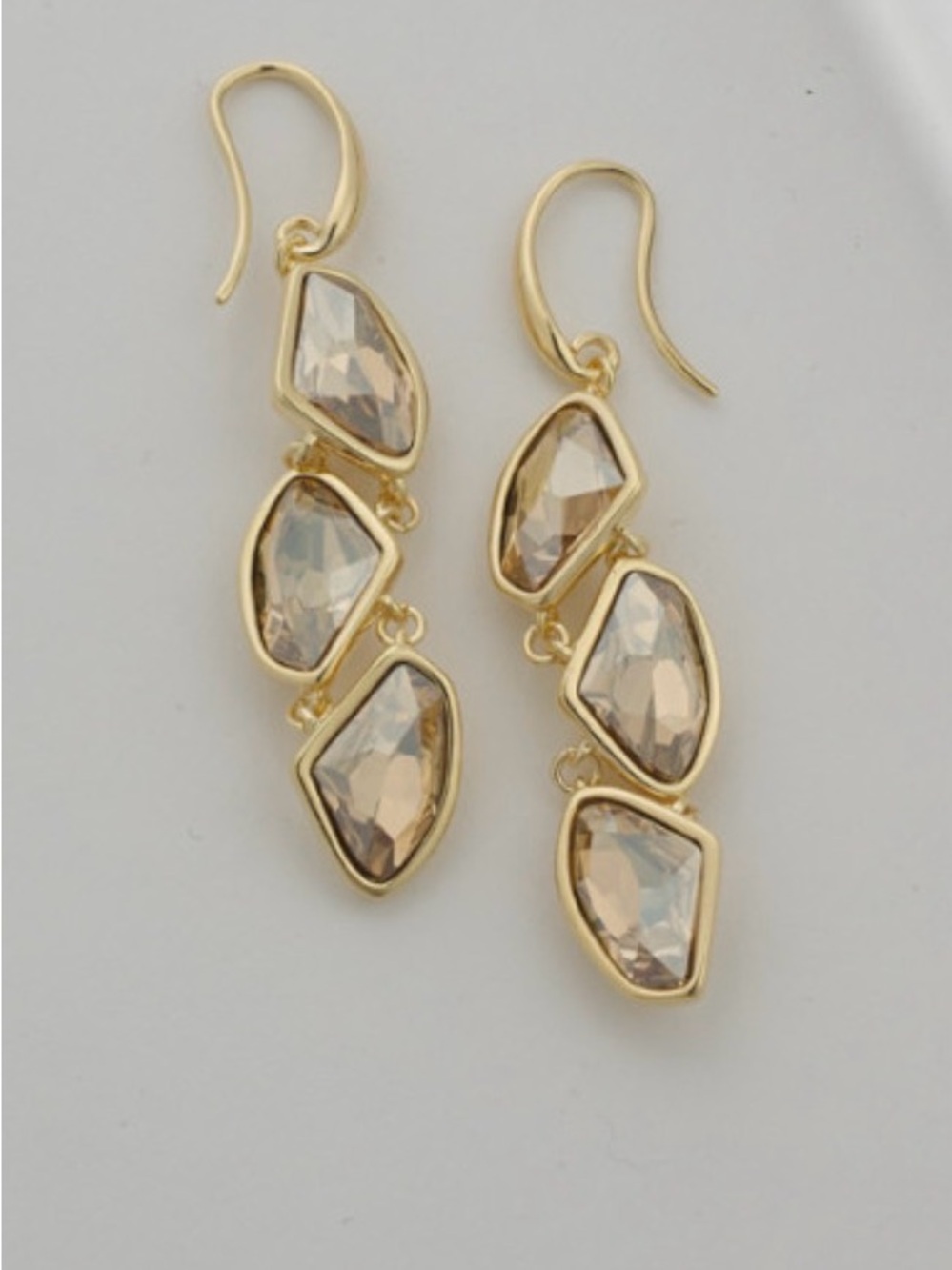 Atelier Swarovski core collection Gold-Tone Amber Crystal Triple Drop Earrings
